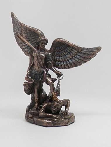 PTC 5 Inch Small Saint Michael with Sword Drawn Resin Statue Figurine