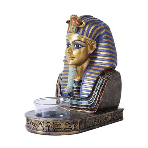 Pacific Giftware 5.5 Inches Ancient Egyptian King Tut Tutankhamun Golden Bust Candle Holder