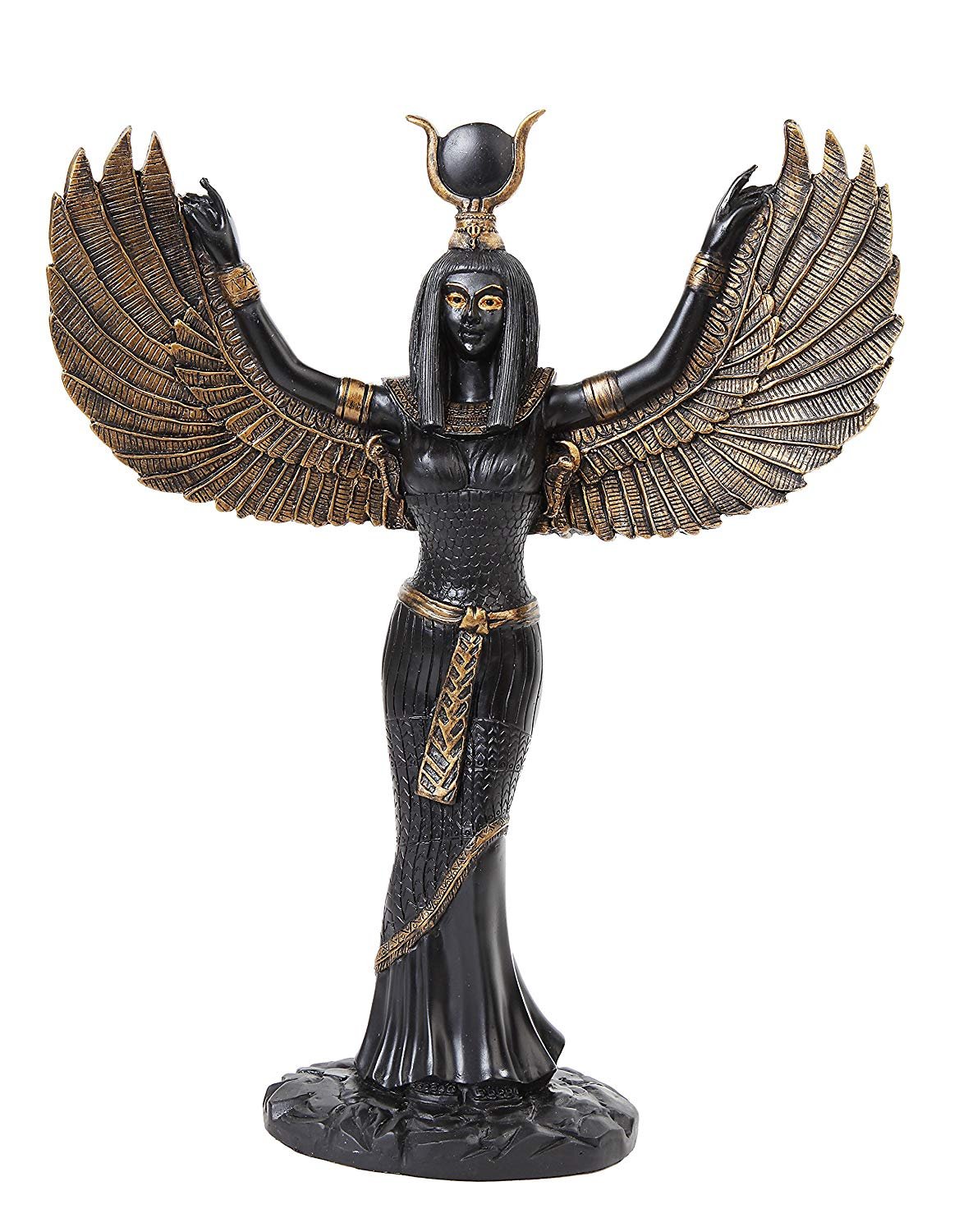 11.88 Inch Egyptian Isis Mythological Black Finish Statue Figurine