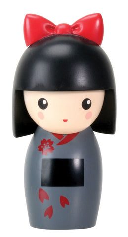YTC Kokeshi Tsubomi Little Japanese Girl in Black Kimono Figurine