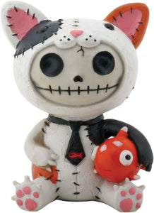 SUMMIT COLLECTION Furrybones Calico Mao Mao Signature Skeleton in Kitty Cat Costume with a Goldfish