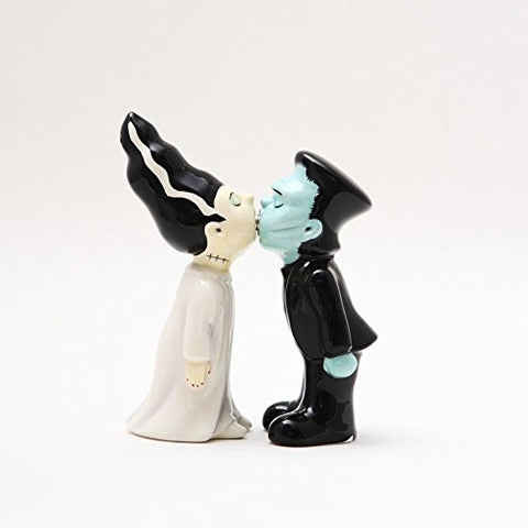 Pacific Giftware 3.5 inches Frankenstein & Bride Kissing Magnetic Salt and Pepper Shaker Couple Kitchen Set