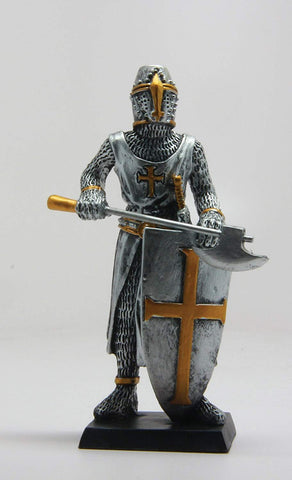 4 Inch Medieval Knight with Axe and Shield Resin Statue Figurine