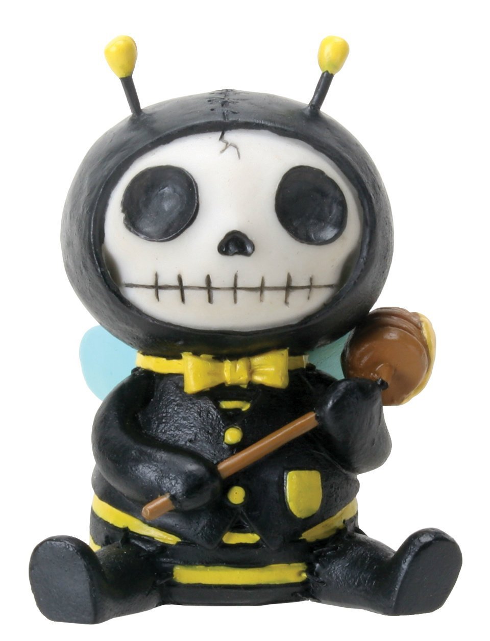 SUMMIT COLLECTION Furrybones Buzz Signature Skeleton in Bumble Bee Costume Holding a Honey Spoon