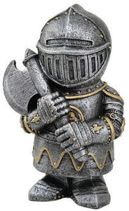 Small Armored Medieval Knight with Axe Statue Figurine