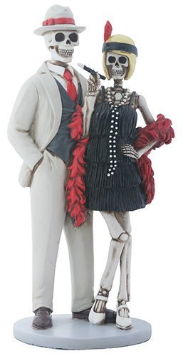 Skeleton Bones 1920s Flapper Dance Couple Decorative Figurine