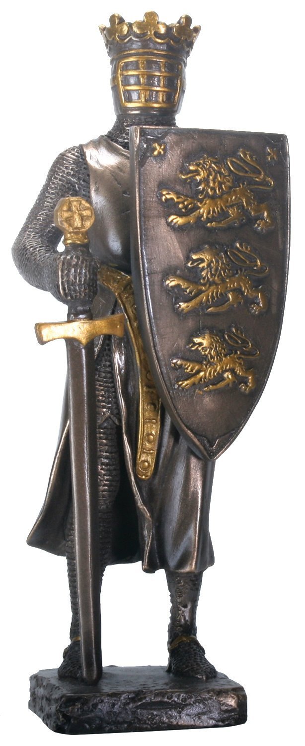 YTC 6 Inch Cold Cast Bronze Color Knight of The Lions Figurine with Sword