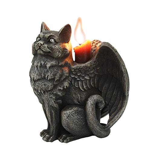 Pacific Giftware Winged Angel Cat Standing Gargoyle Candle Holder
