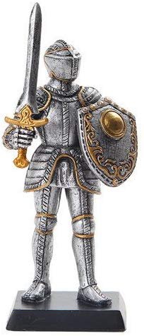 5 Inch Medieval Knight with Classic Shield and Sword Statue Figurine