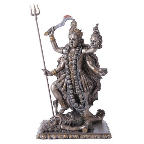 Eastern Enlightenment Goddess Kali Bhavatarini  Destroyer Statue Decorative Hindu Goddess of Time and Death Figurine