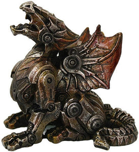 Steampunk Metal and Gears Dragon Figurine Mythical Fantasy Decoration Steam Punk