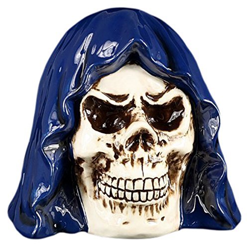 PTC Ceramic Grim Reaper Skull Savings Piggy/Coin/Money Bank, 6.5" H