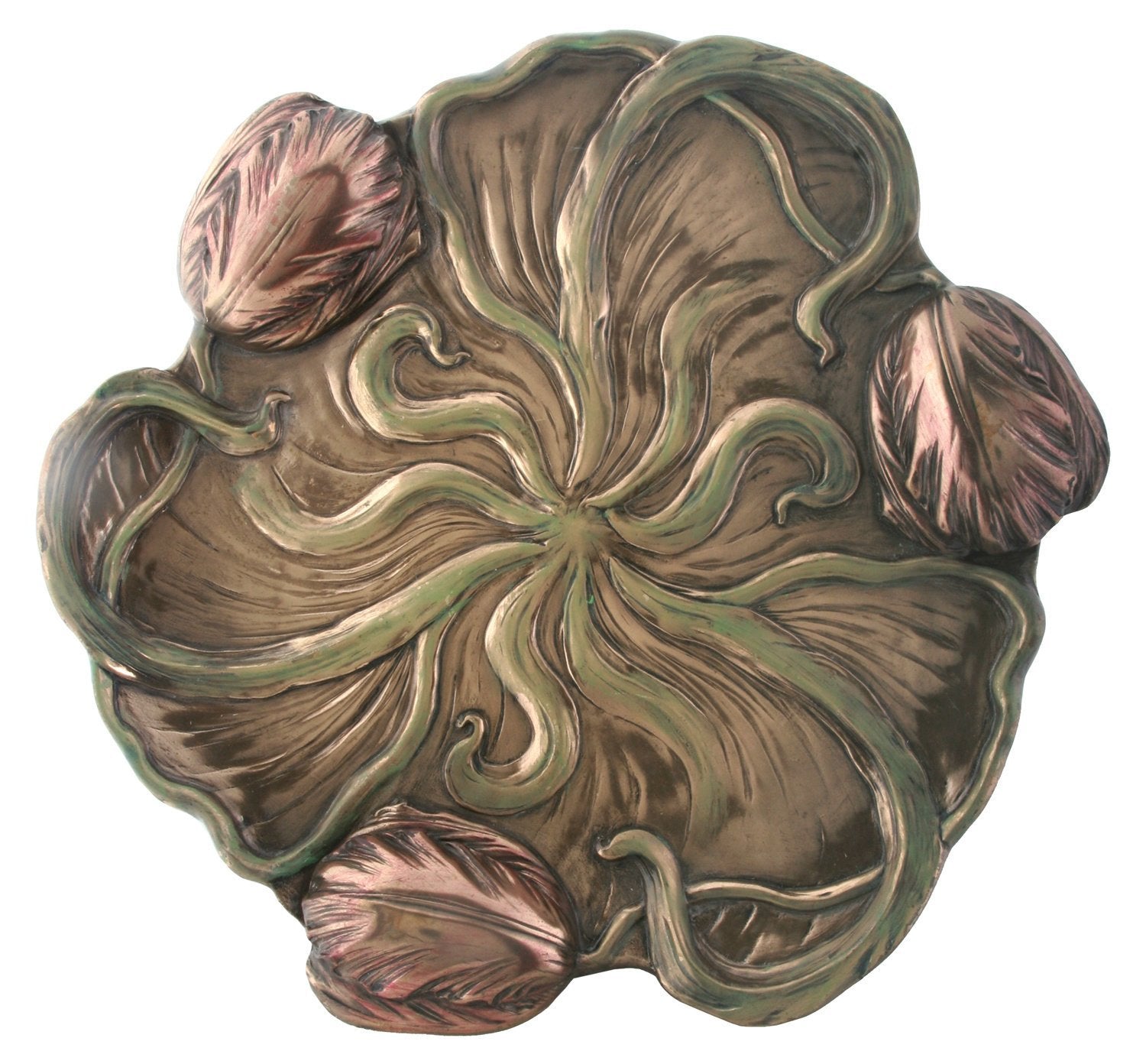 10 Inch Collectible Bronze Colored Cold Cast Resin Tulip Plate