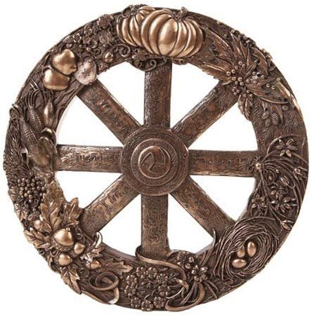 Pagan Wheel of The Year Plaque in Bronze Patina