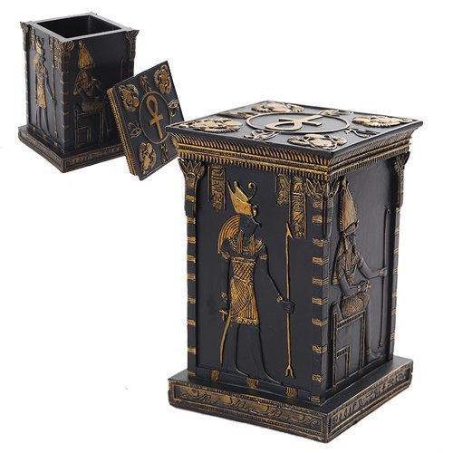 Egyptian God Mystical Vertical Jewelry/Trinket Box with Lid Figurine