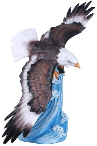 Pacific Giftware American Bald Eagle Soaring Over Waters Statue Figurine Home...