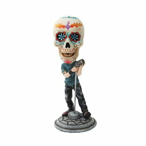 Day of The Dead Bobblehead Lead Singer Painted Figurine