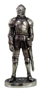 PTC 7 Inch Armored Medieval Knight with Sword Resin Statue Figurine