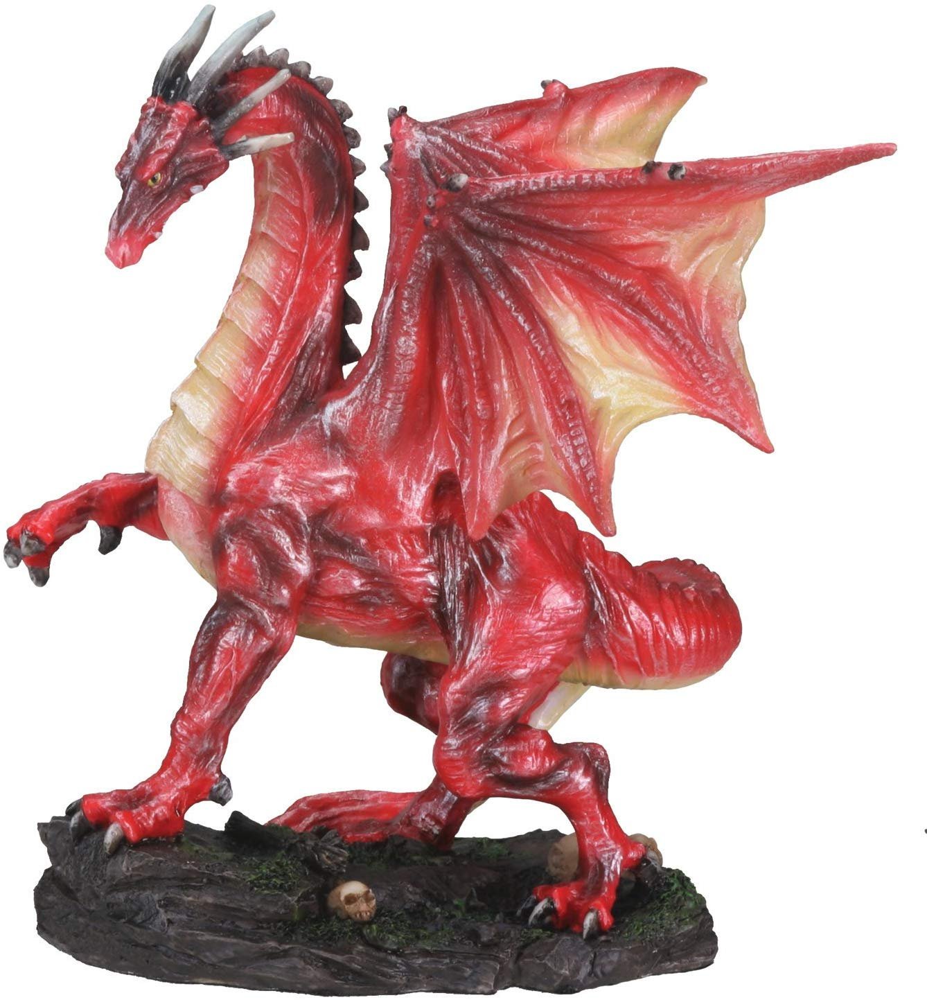 Small Red Midnight Dragon Mythical Statue