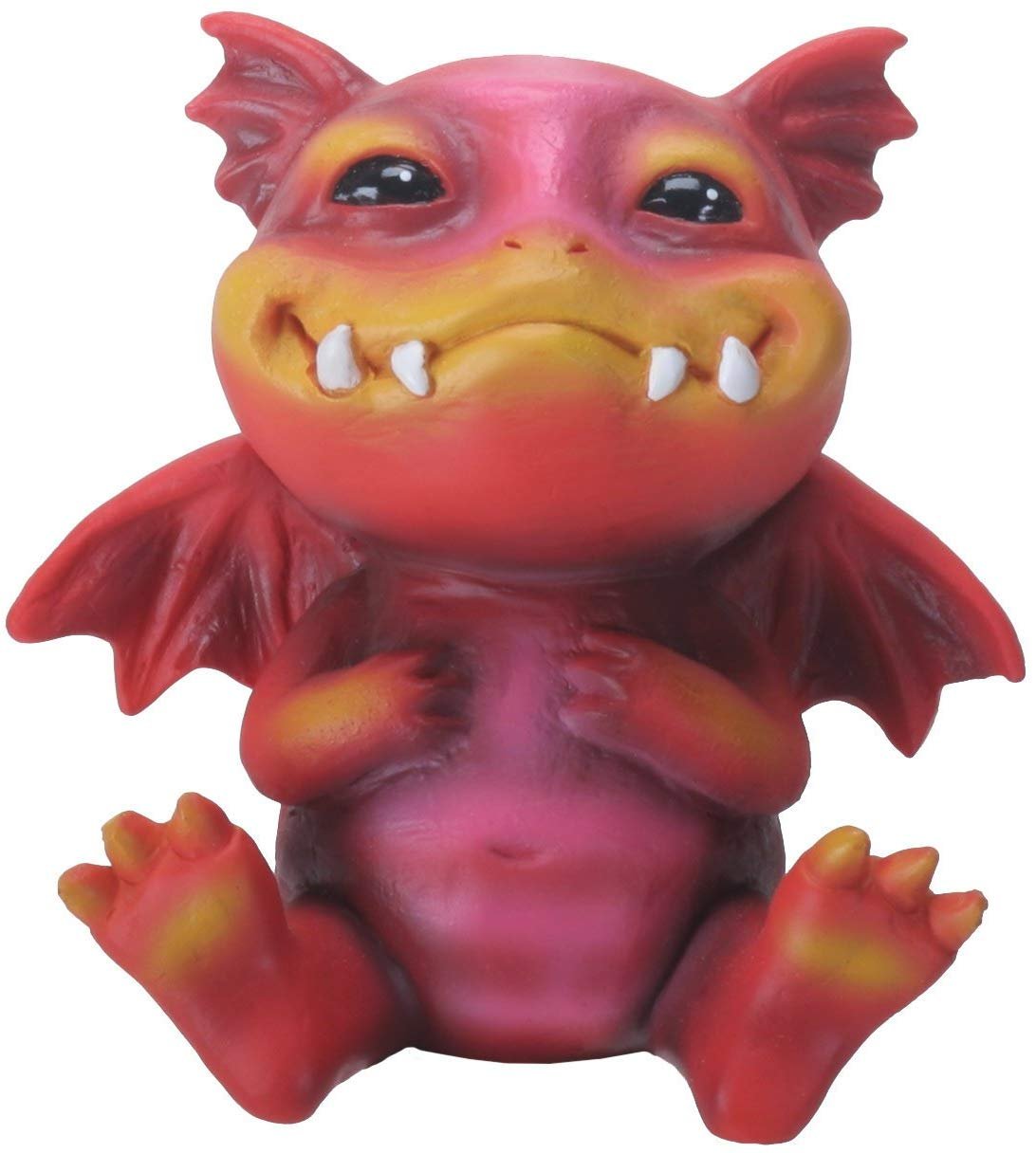 2.5 Inch Baby Dragon Bo Statue Figurine, Red and Orange Colored
