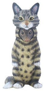 Black and Yellow Mouse as Cat Dupers Themed Decorative Figurine Statue