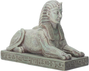 4.25 Inch Egyptian Sphinx Statue Figurine with Engravings, Multicolor