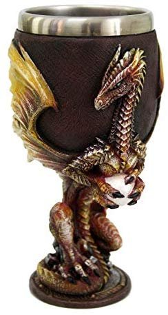 Red/Golden Winged Dragon Collectible Figurine Goblet