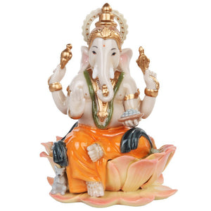 Pacific Giftware Ganesha Mythological Indian Hindu God Statue Fine Porcelain, 6.25" H