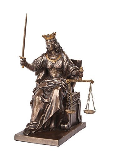 PTC 5 Inch Seated Justice with Scales and Sword Legal Statue Figurine