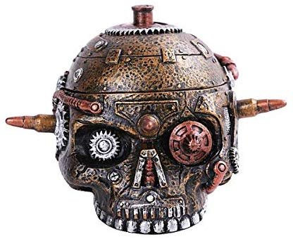 Pacific Giftware PT Steampunk Bullet Head Skull Resin Figurine Statue