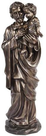9905 24" Saint Joseph with Small Child Jesus Resin Statue Figurine