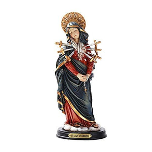 Pacific Giftware Our Lady of Sorrows Wood Base with Brass Name Plate Home Decor