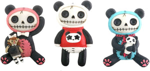 YTC Pandie Magnets Set of 6 Panda Furry Bones Decoration Decor Collectible