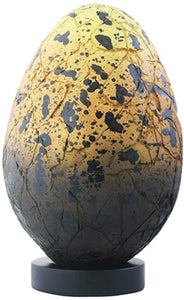 Yellow and Orange Color Dragon Fossil Egg with Black Splatter Spots