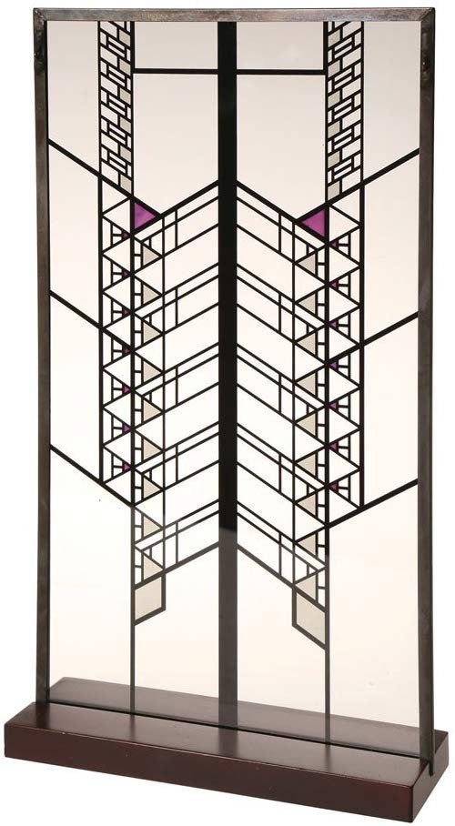 Frank Lloyd Wright Hollyhock House Stained Glass - 14" x 7.75"