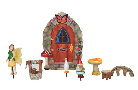 Mini Fairy Garden 8 Piece Starter Kit Decorative Mini Garden of Enchantment Figurine Accessories in Gift Pack