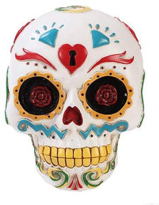 Day of The Dead Skull Wall Plaque Figurine Made of Polyresin