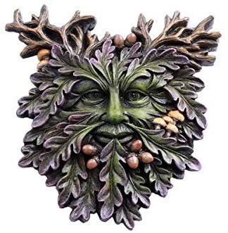 Greenman Face Resin Figurine Wall Plaque
