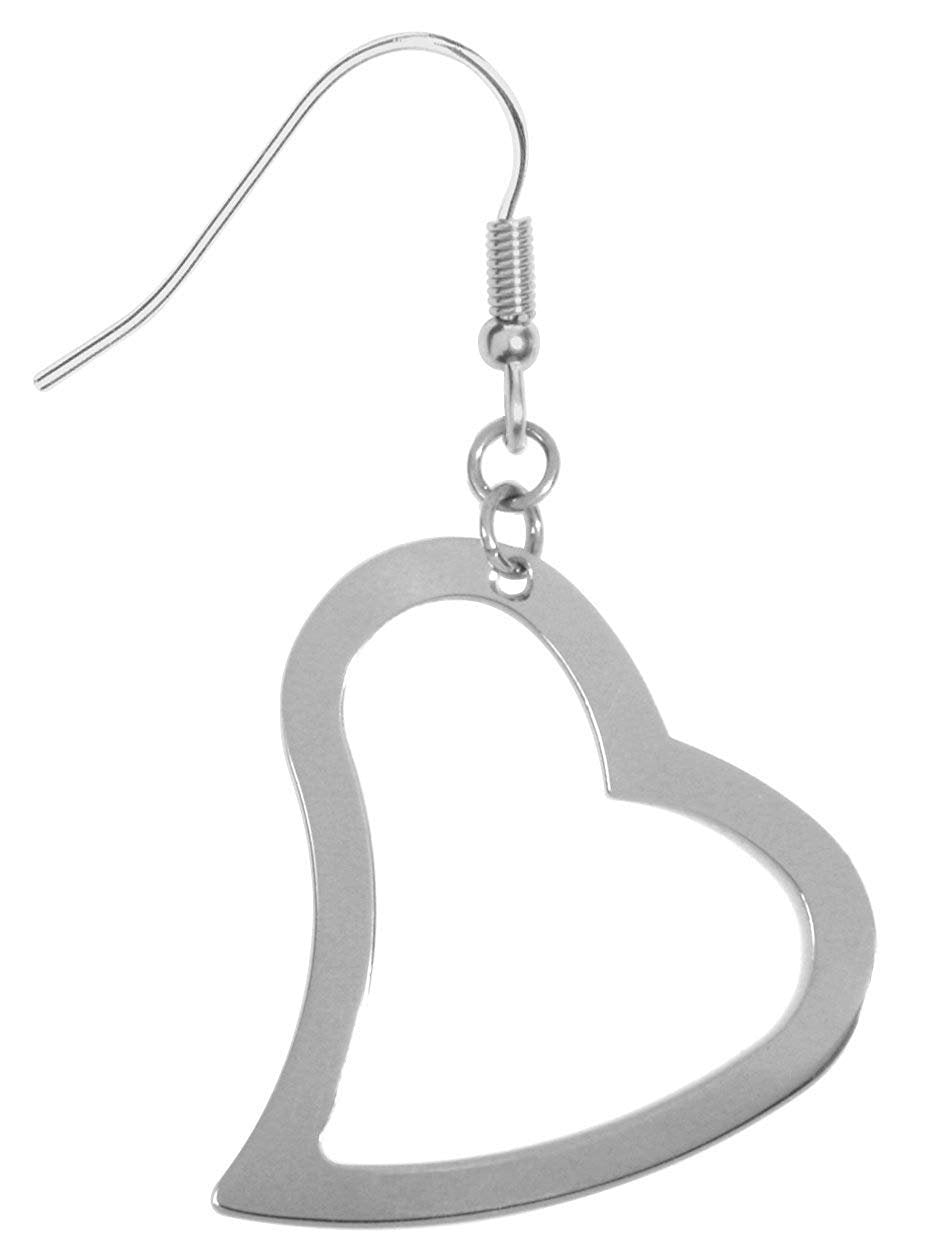 Open Heart Earrings - Collectible Jewelry Accessory Dangle Studs Jewel
