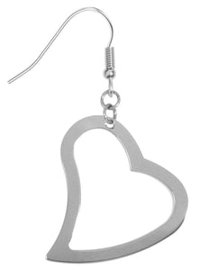 Open Heart Earrings - Collectible Jewelry Accessory Dangle Studs Jewel