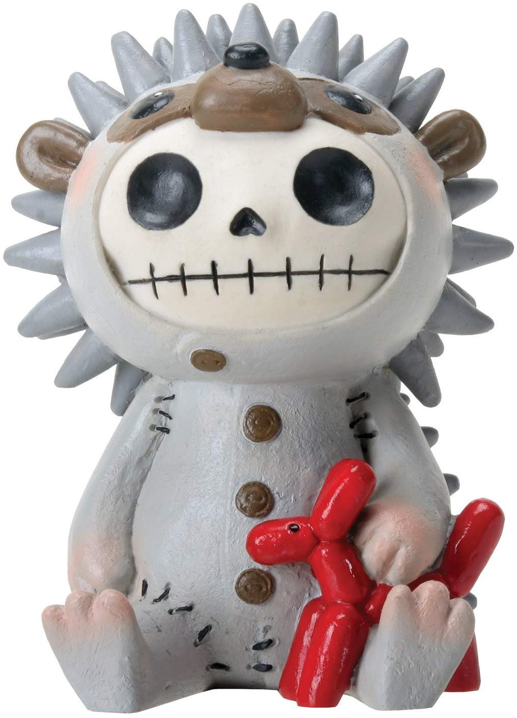 SUMMIT COLLECTION Furrybones Hedrick Signature Skeleton in Hedgehog Costume with Red Balloon Animal