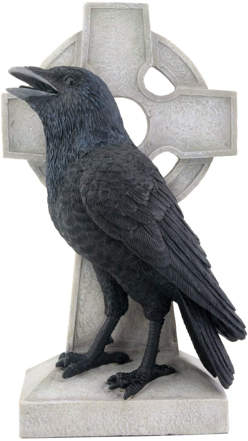 Raven on Cross Figurine Display