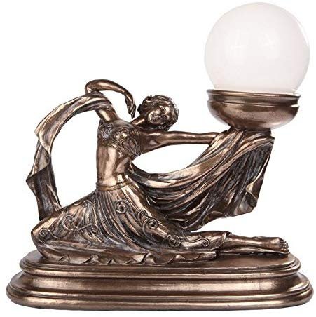 11.5 Inch Art Nouveau Bronze Finish Dancer Lamp Statue Figurine