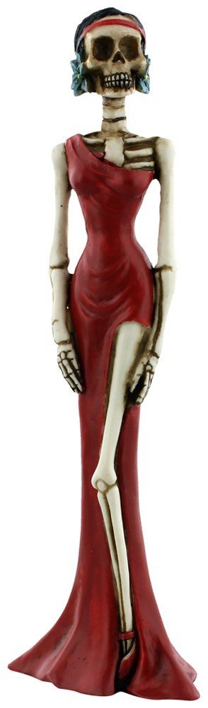 YTC 8 Inch Day of The Dead Lady in A Red Dress Statue Figurine Display