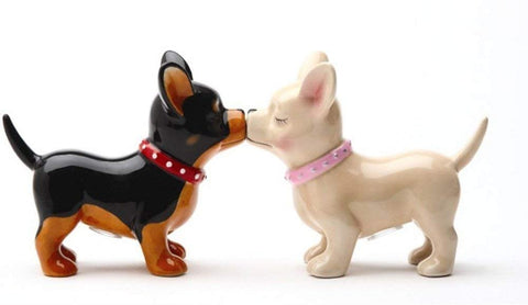 Pacific Trading Kissing Chihuahuas Pucker Up Pups, Salt and Pepper Shaker Set, Magnetic