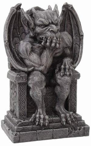 Gargoyle on Throne Statue Cold Cast Resin Figurine