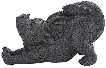 Pacific Giftware PT Garden Dragon Stretch Out Dragon Garden Display Decorative Accent Sculpture Stone Finish 10 Inch Tall