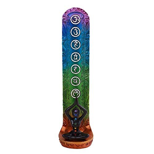 Pacific Giftware PT Rainbow Spiral Yoga Goddess Resin Figurine Incense Holder