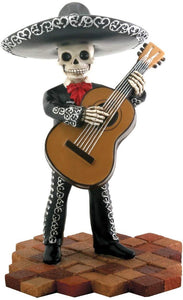 Skeleton Skull Black Mariachi Band Bassist Figurine Collectible
