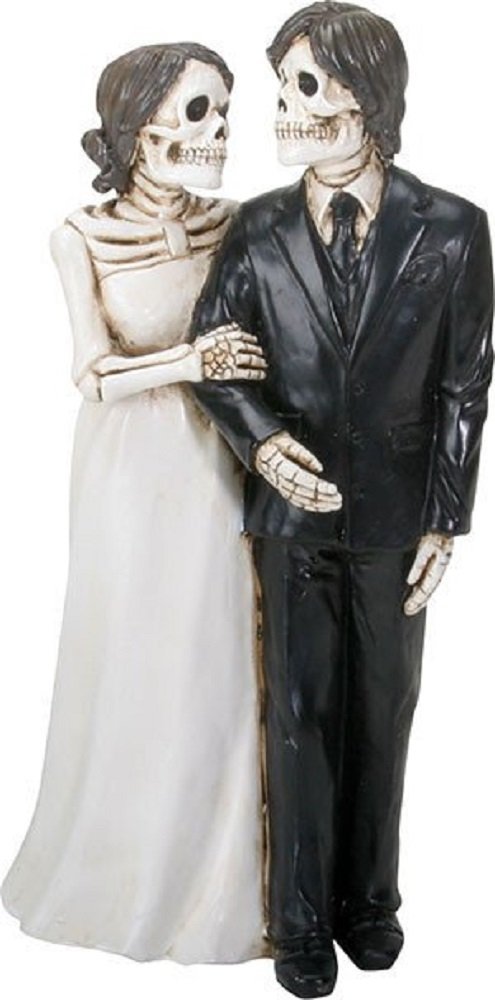YTC Summit International Love Never Dies Skeleton Wedding Bride and Groom Holding Hands Figurine New
